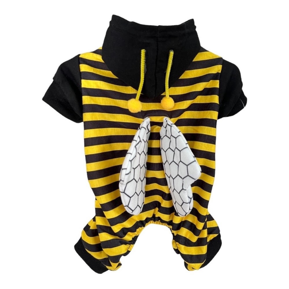 Halloween Pet Costume Bumblebee Hoodie Dog Costume with Wings Pet Spirit NWT